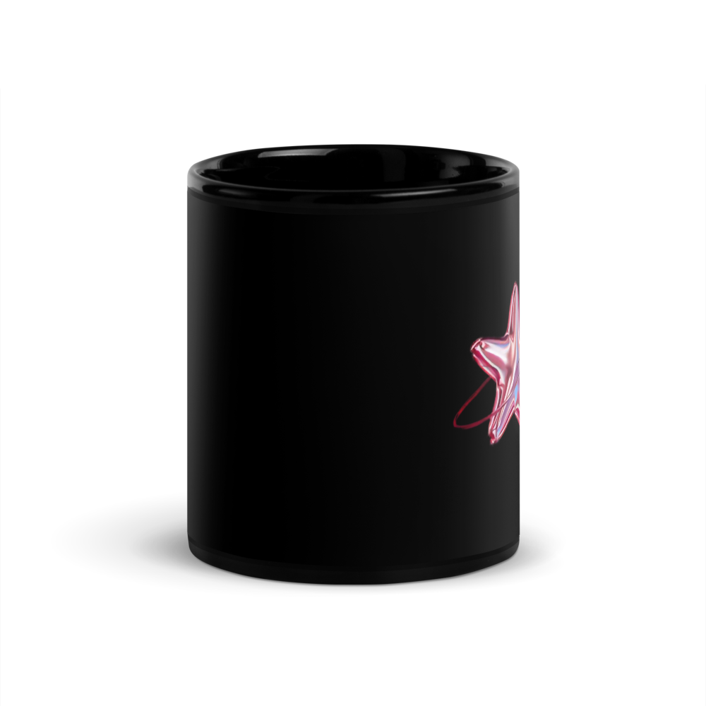 Star Pattern Black Ceramic Mug thumbnail 3