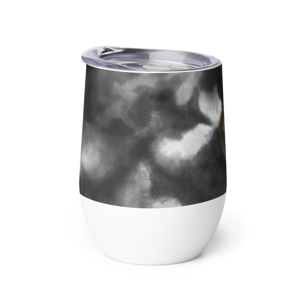 Abstract Gray Art Insulated Travel Mug thumbnail 4