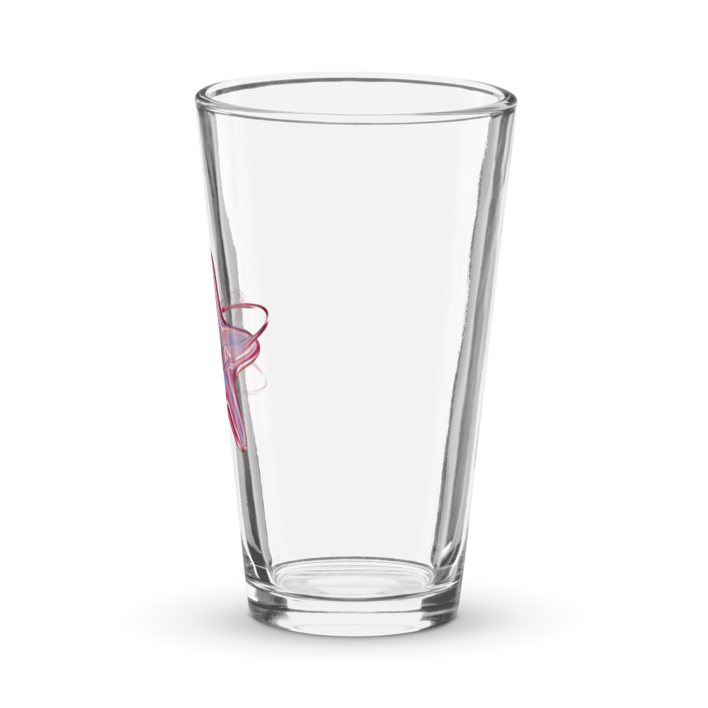 Minimalist Pink Star Clear Drinking Glass thumbnail 4