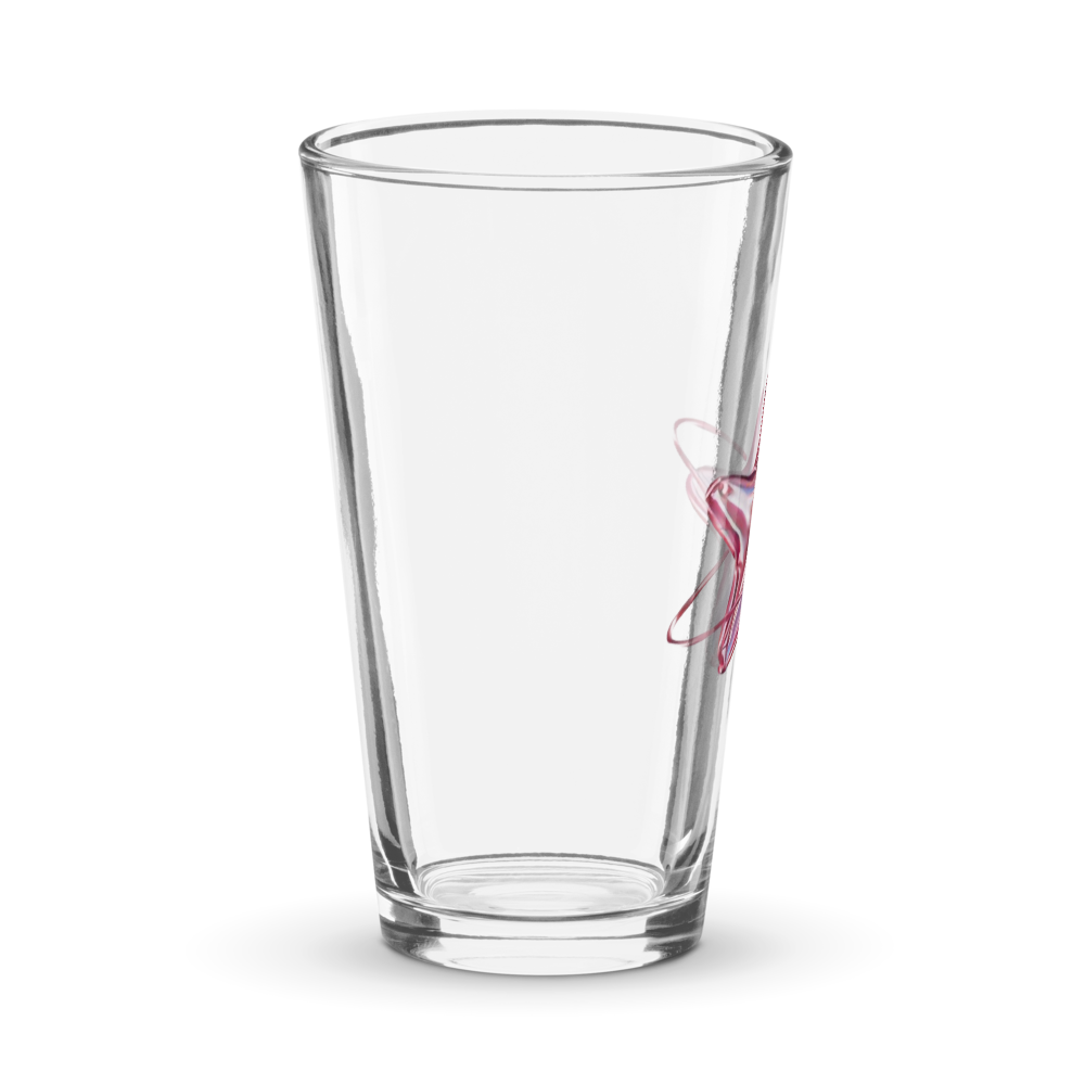 Minimalist Pink Star Clear Drinking Glass thumbnail 3