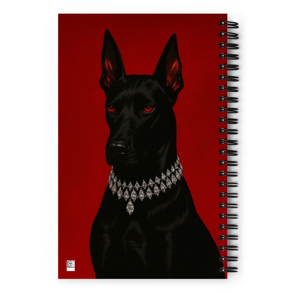 Red Doberman Dotted Spiral Notebook thumbnail 2