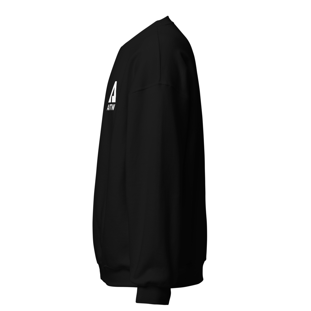 AITW White Logo Crew Neck Sweatshirt (Black) | AI  thumbnail 3