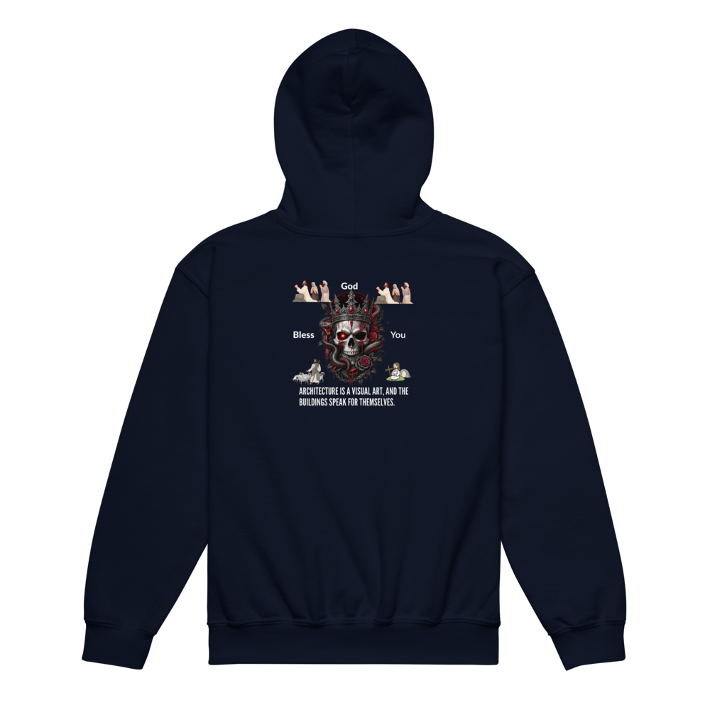 God Bless You Graphic Youth Heavy Blend Hoodie thumbnail 2
