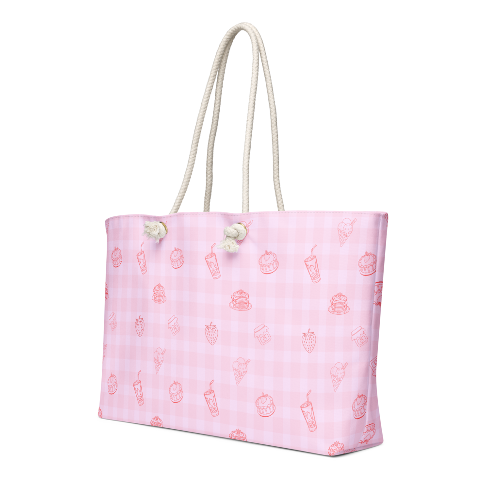 Pink Strawberry Pattern Weekender Bag  thumbnail 2