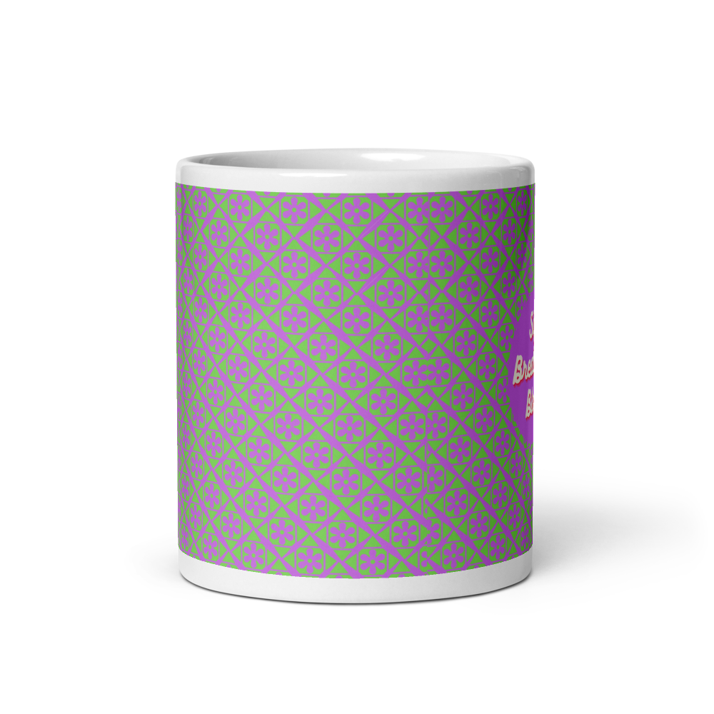 Patterned Ceramic Mug — Purple Green Geometric Des thumbnail 3