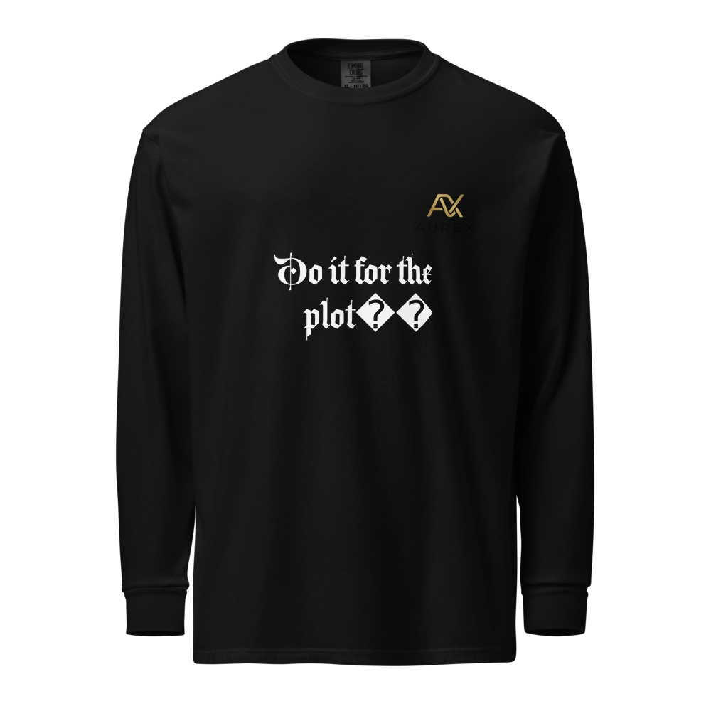 AUREX unisex long sleves black tshirt thumbnail 2