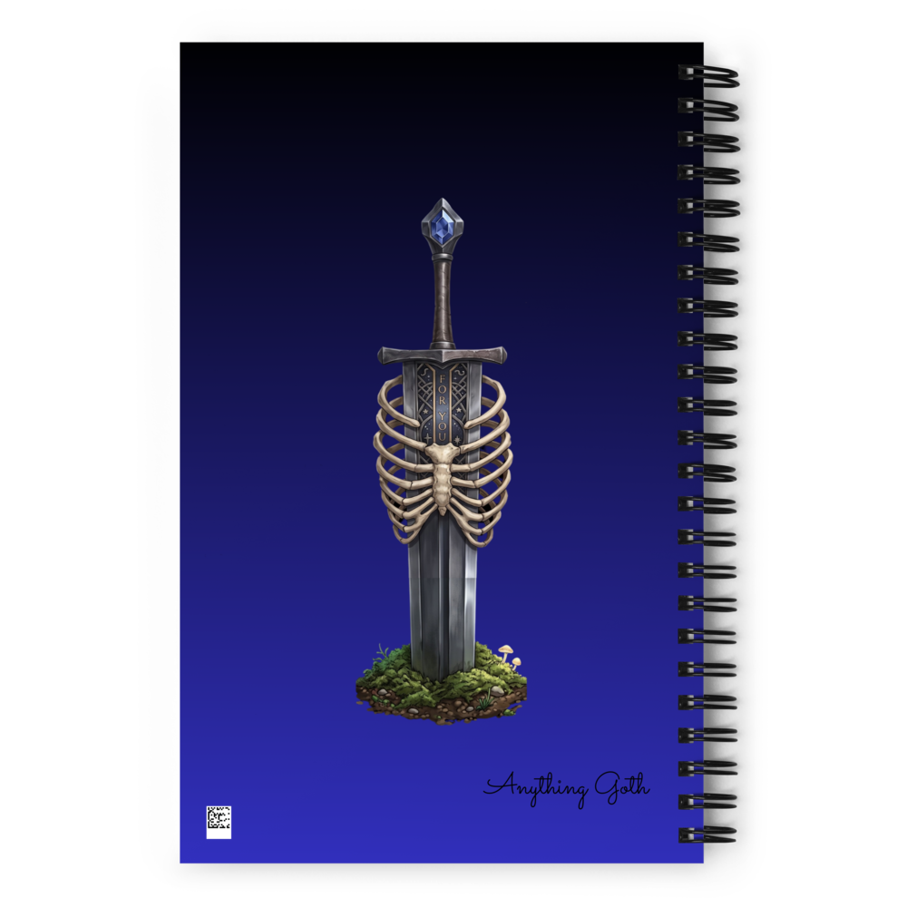 Gothic Sword & Ribcage Dark Fantasy SpiralNotebook thumbnail 2