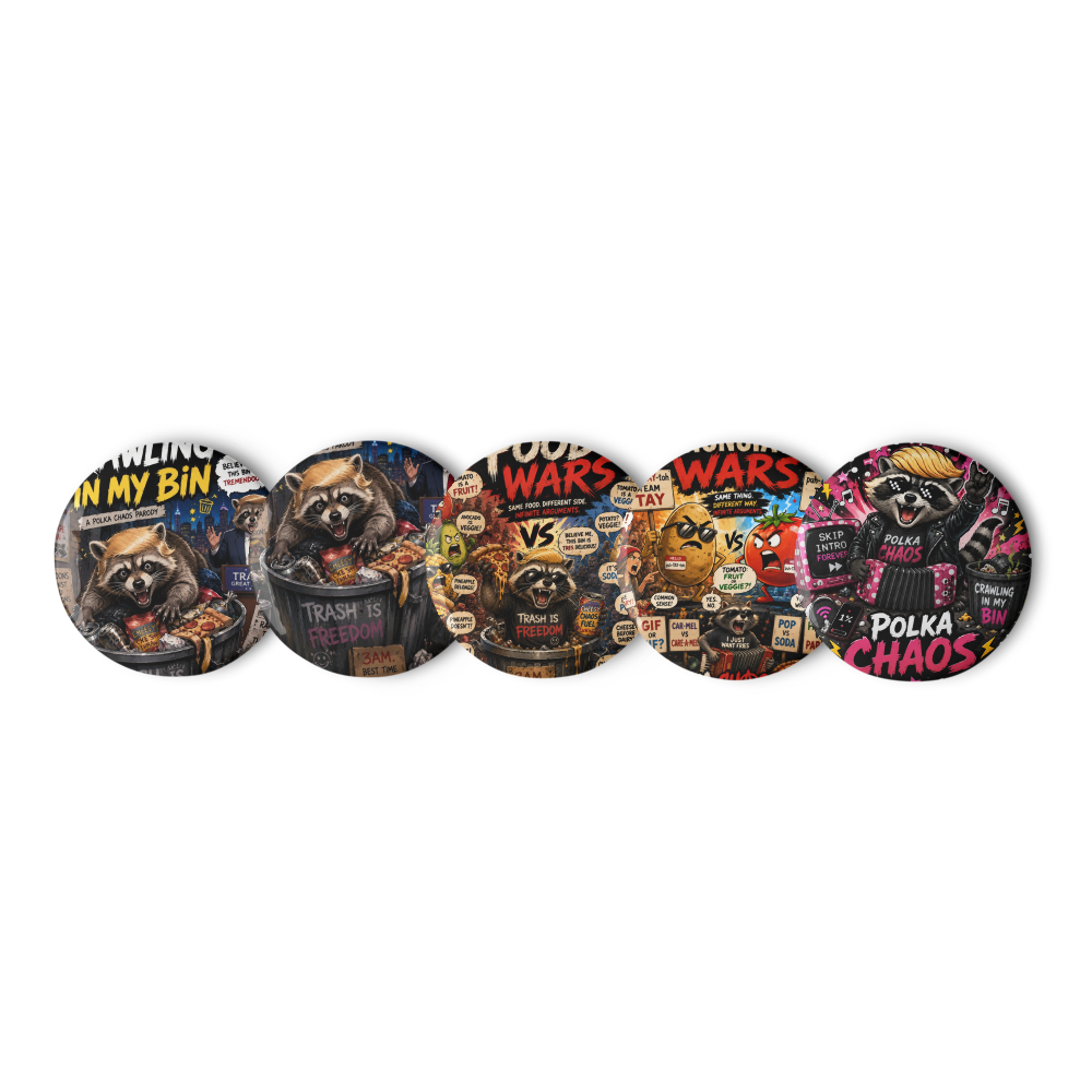 Crawling in My Bin - Raccoon Badges thumbnail 3