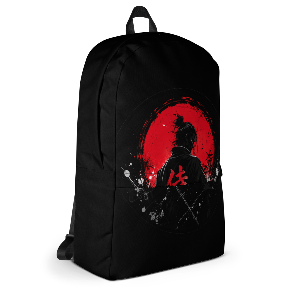Japanese Samurai Red Sun Aesthetic Backpack thumbnail 4
