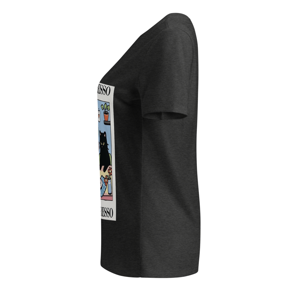 Coffee cat black t-shirt  thumbnail 2