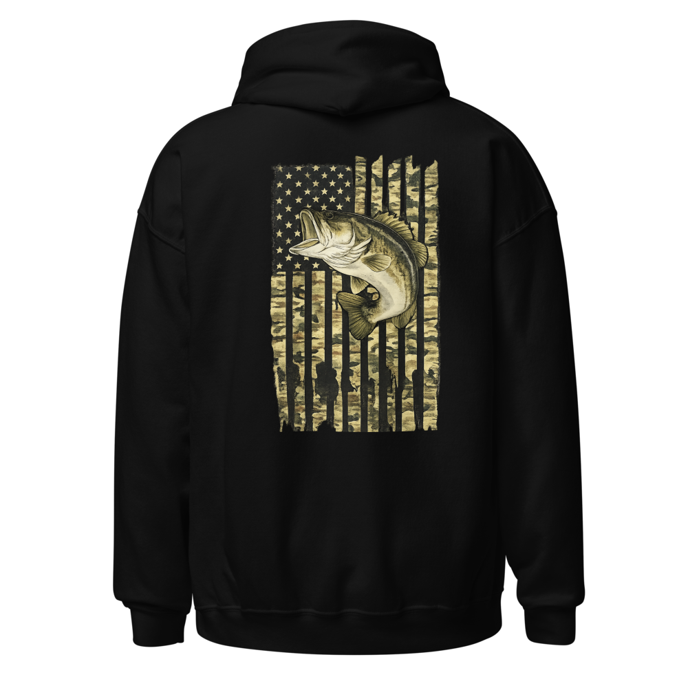 Bass Fishing Camouflage Unisex Hoodie thumbnail 4