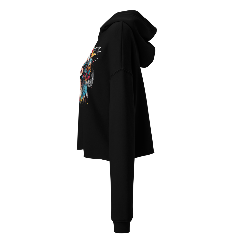 Boho Chic Sunglasses Girl Women's Cropped Hoodie thumbnail 2