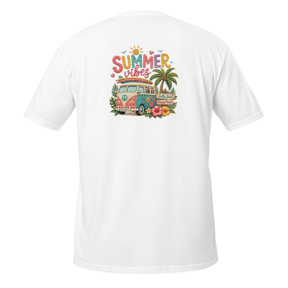 Summer Vibes Retro Beach Van Graphic T-Shirt – Uni thumbnail 2