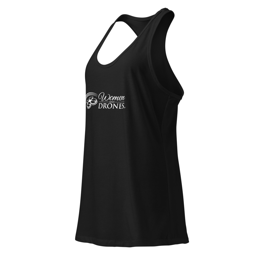 Women and Drones Racerback Tank Top Black thumbnail 3