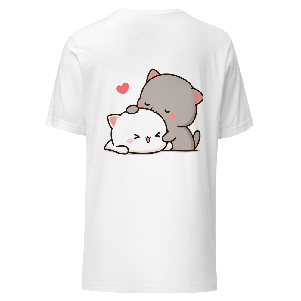 Kawaii Cat Hug T-Shirt thumbnail 4