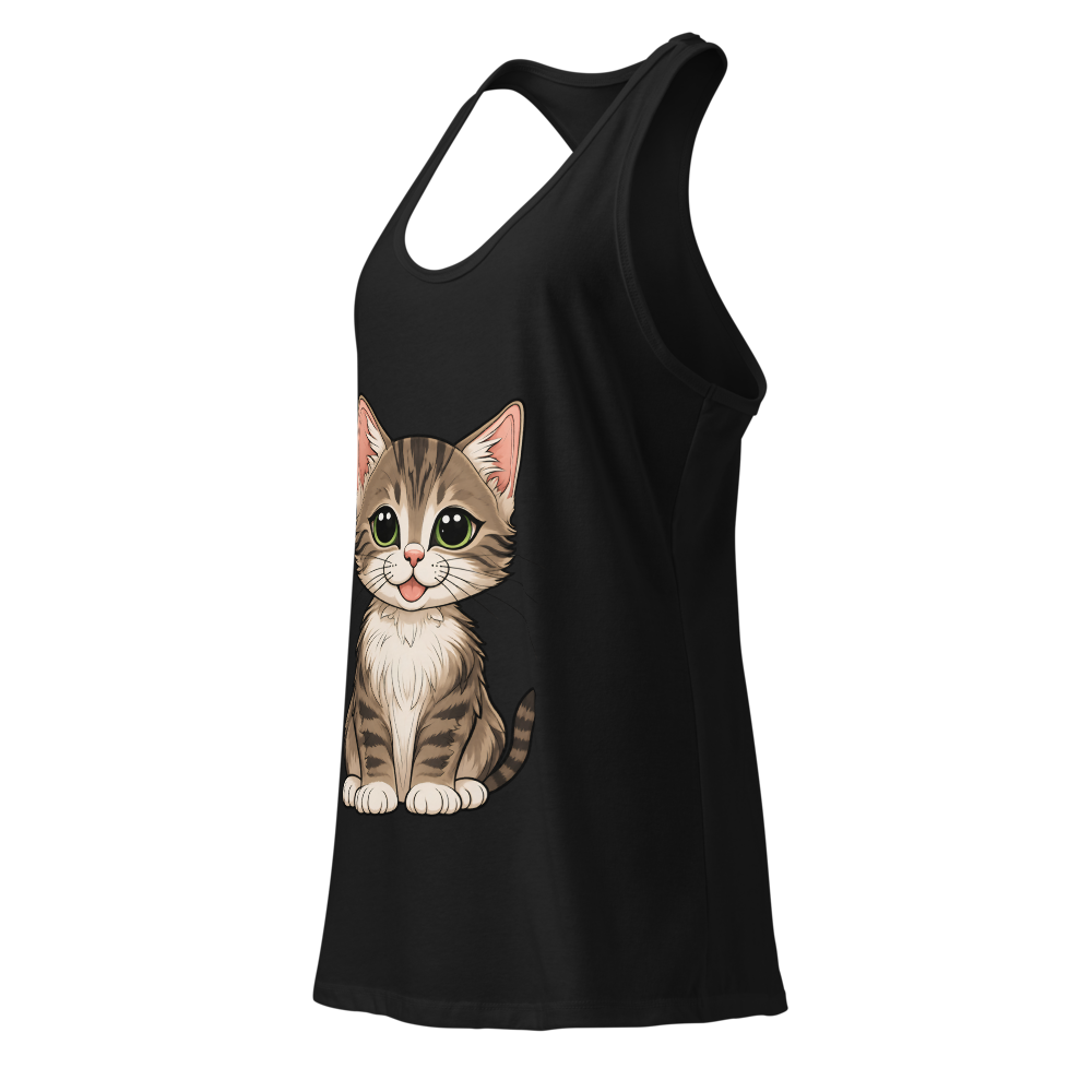 Cute Tabby Kitten Green Eyes T-Shirt  thumbnail 3