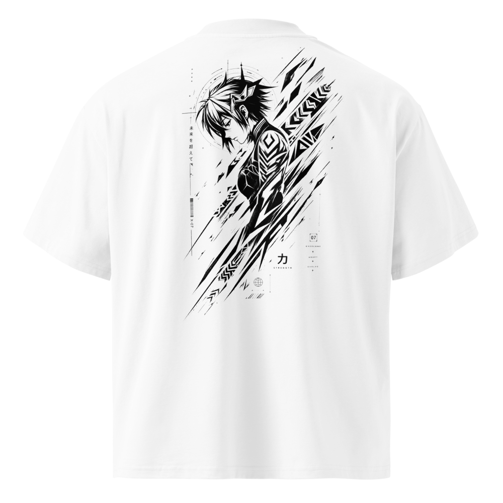 Cyber Strength Anime Oversized Tee thumbnail 4