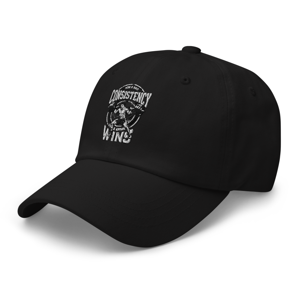 Consistency Win Motivational Embroidered Black Cap thumbnail 5