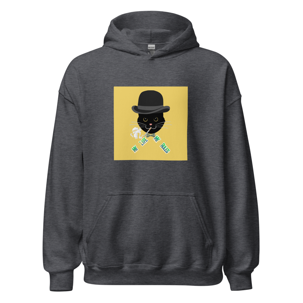 My Life My Rules Cool Black Cat Hoodie thumbnail 29