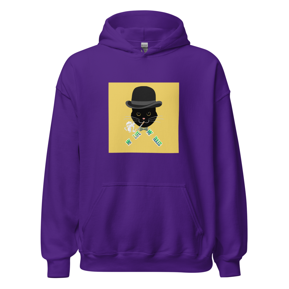 My Life My Rules Cool Black Cat Hoodie thumbnail 21