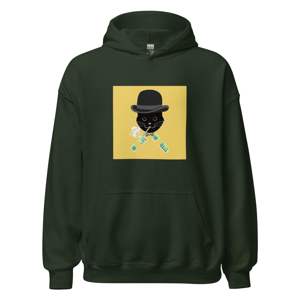 My Life My Rules Cool Black Cat Hoodie thumbnail 17