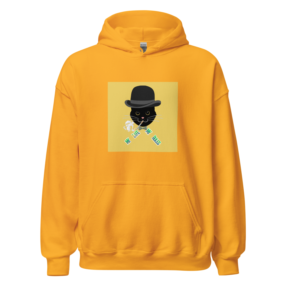 My Life My Rules Cool Black Cat Hoodie thumbnail 69