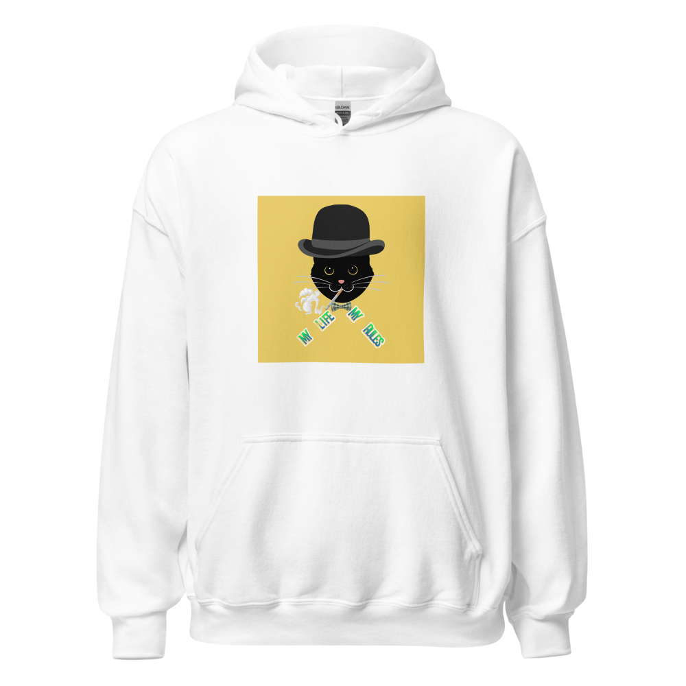 My Life My Rules Cool Black Cat Hoodie thumbnail 85