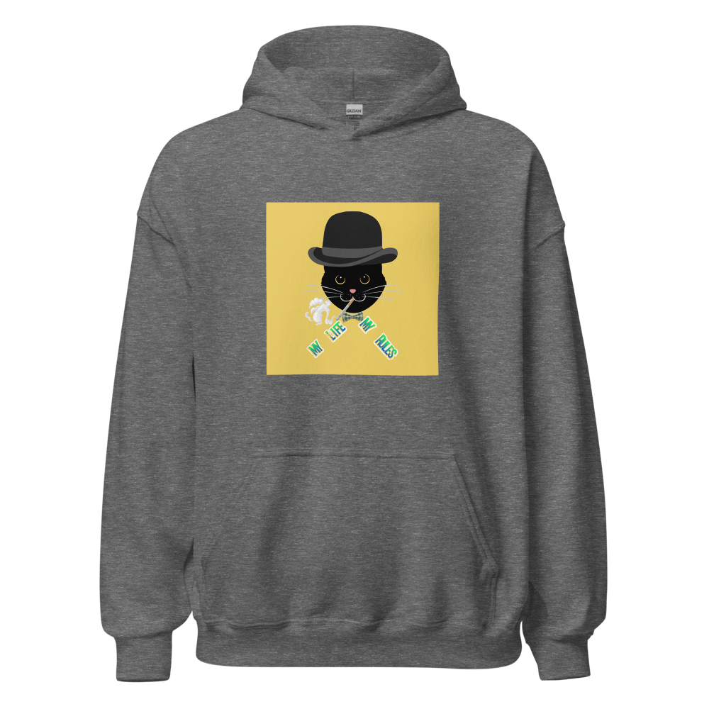 My Life My Rules Cool Black Cat Hoodie thumbnail 45