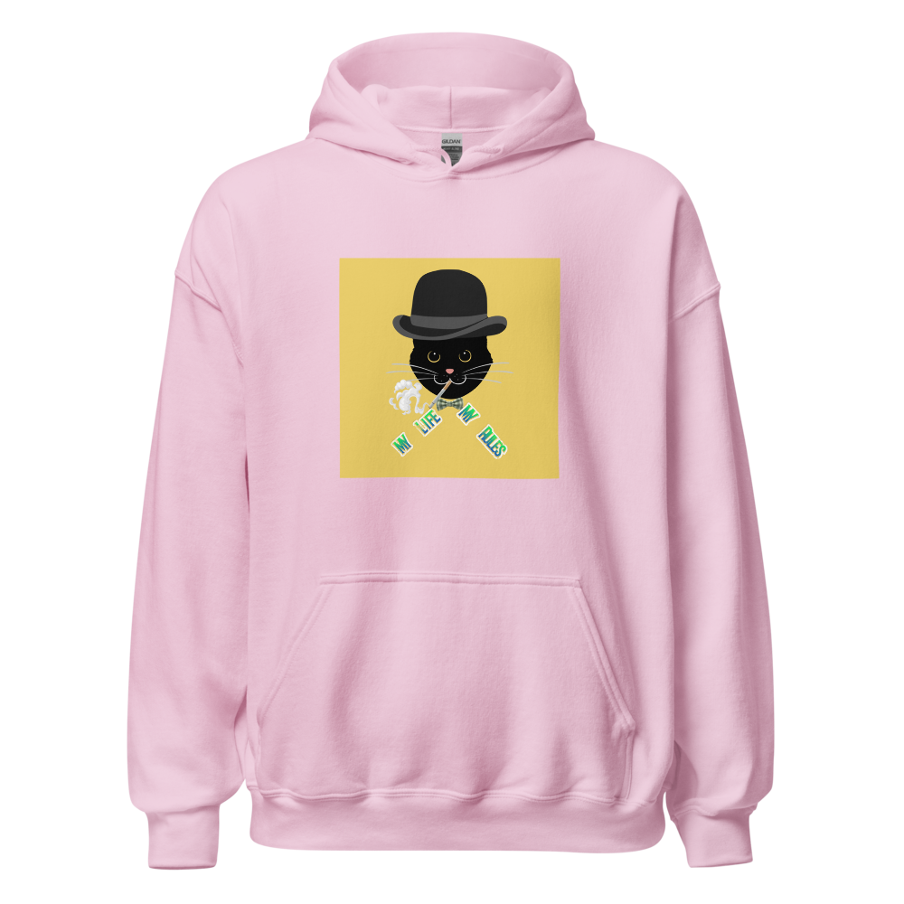My Life My Rules Cool Black Cat Hoodie thumbnail 77