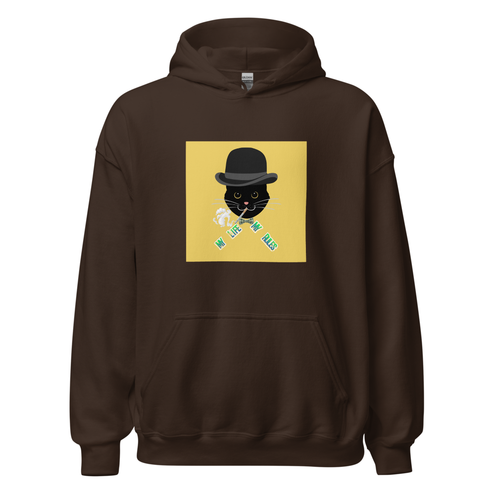 My Life My Rules Cool Black Cat Hoodie thumbnail 13