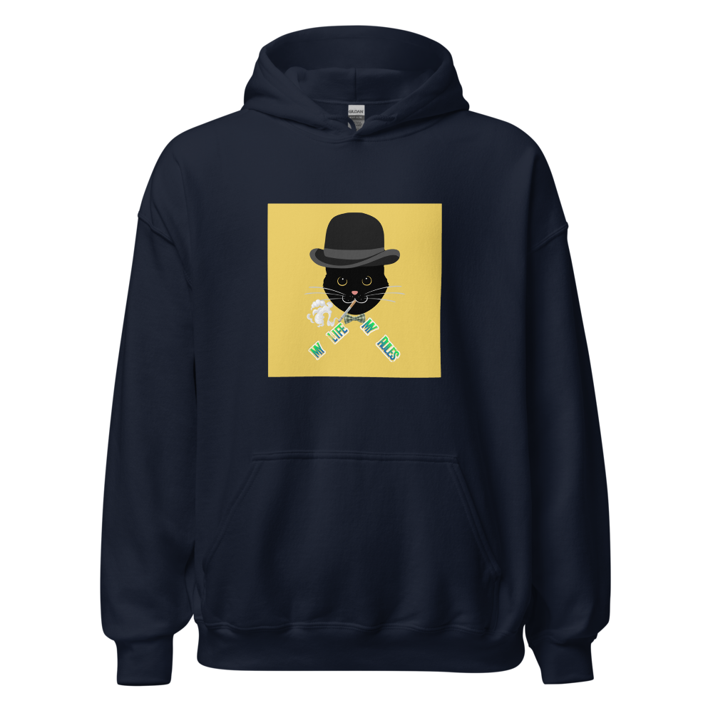 My Life My Rules Cool Black Cat Hoodie