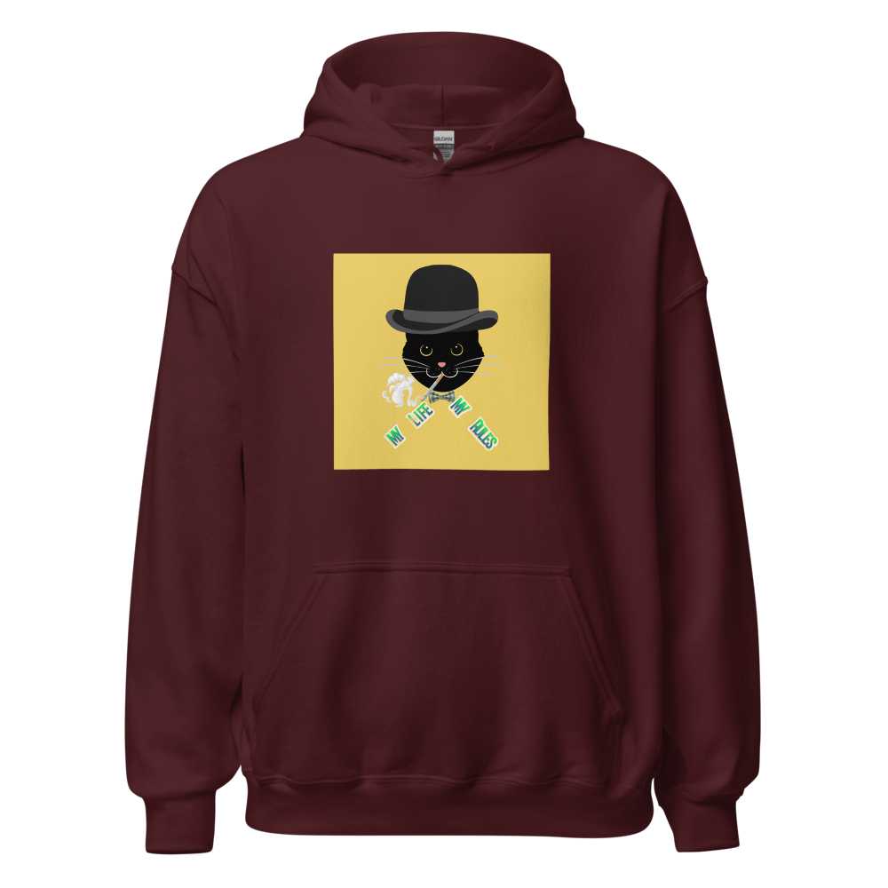 My Life My Rules Cool Black Cat Hoodie thumbnail 9