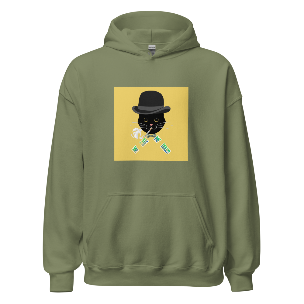 My Life My Rules Cool Black Cat Hoodie thumbnail 57
