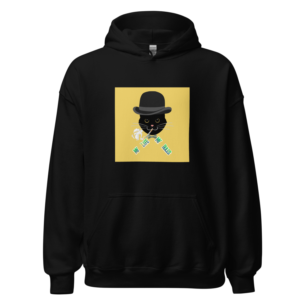 My Life My Rules Cool Black Cat Hoodie thumbnail 5