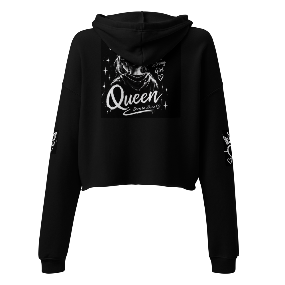 Queen Crown Hoodie – Black & White Street Style 👑 thumbnail 2