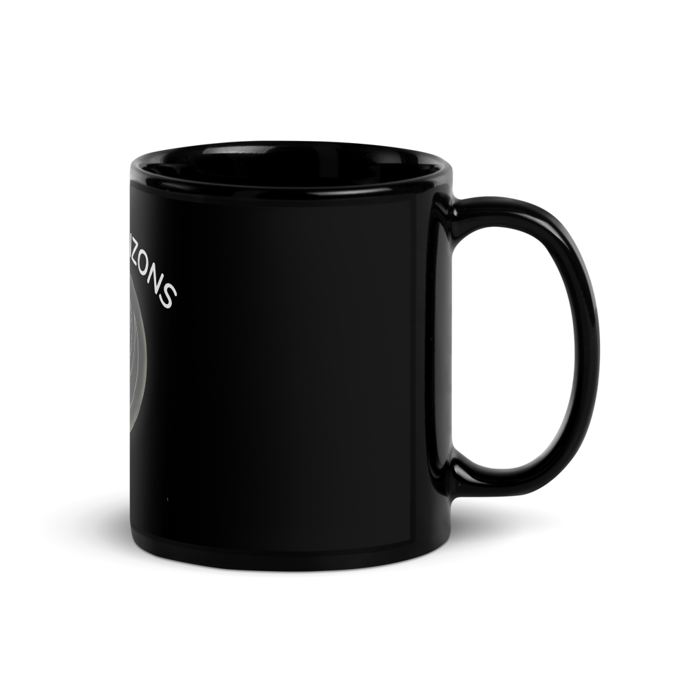 Glossy Black Ceramic Coffee Mug - 11oz Black Mug thumbnail 3