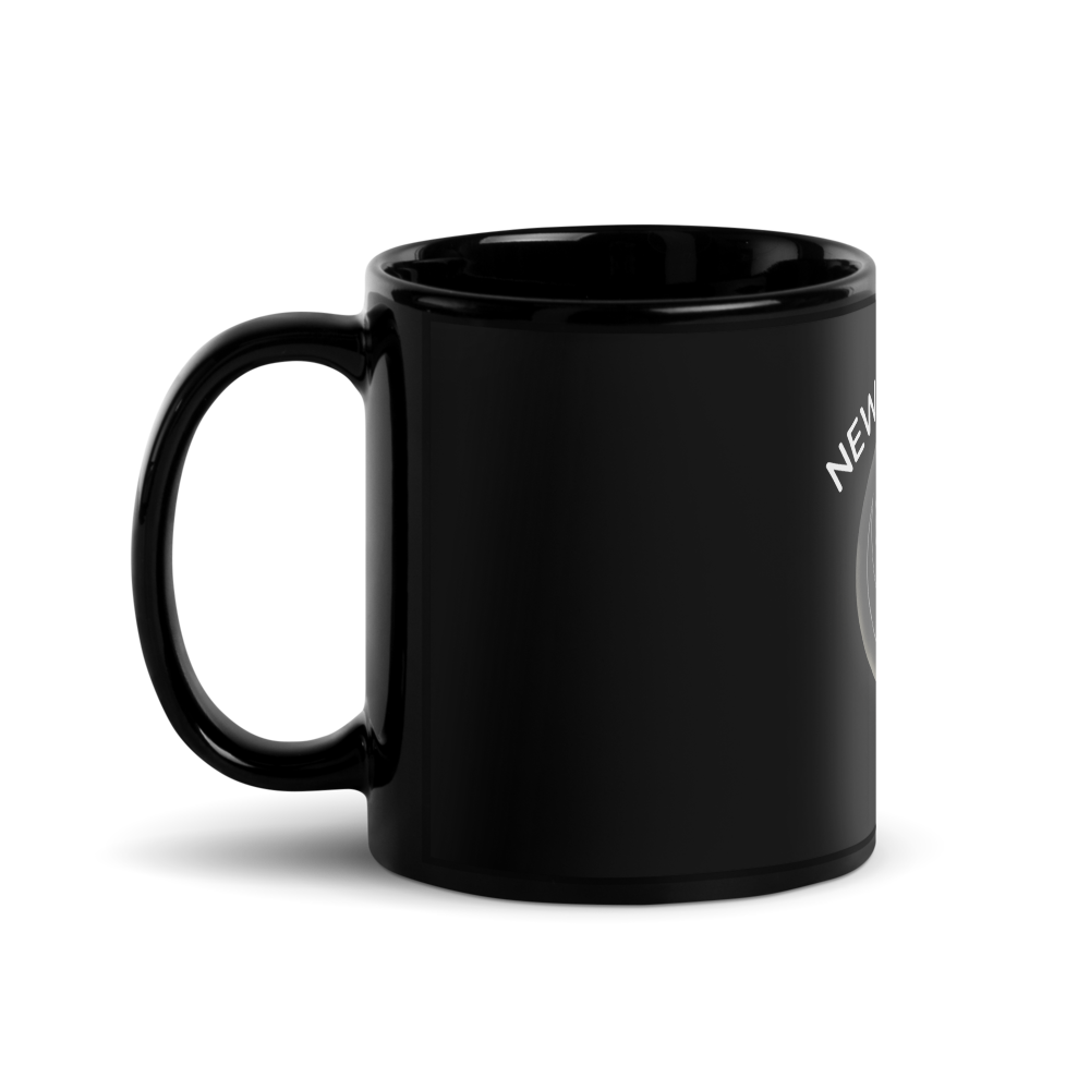 Glossy Black Ceramic Coffee Mug - 11oz Black Mug thumbnail 2