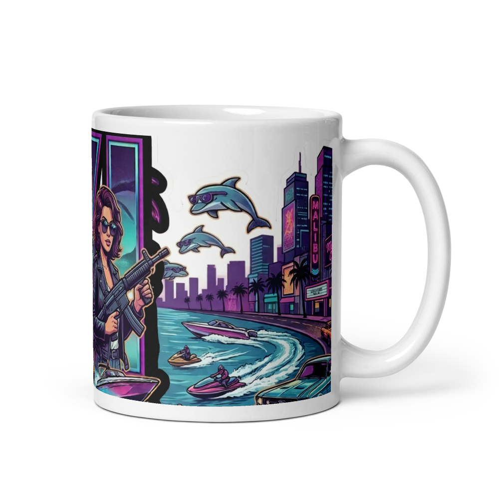 Neon Vice City Streetwear Graphic | Full Tumbler W thumbnail 2