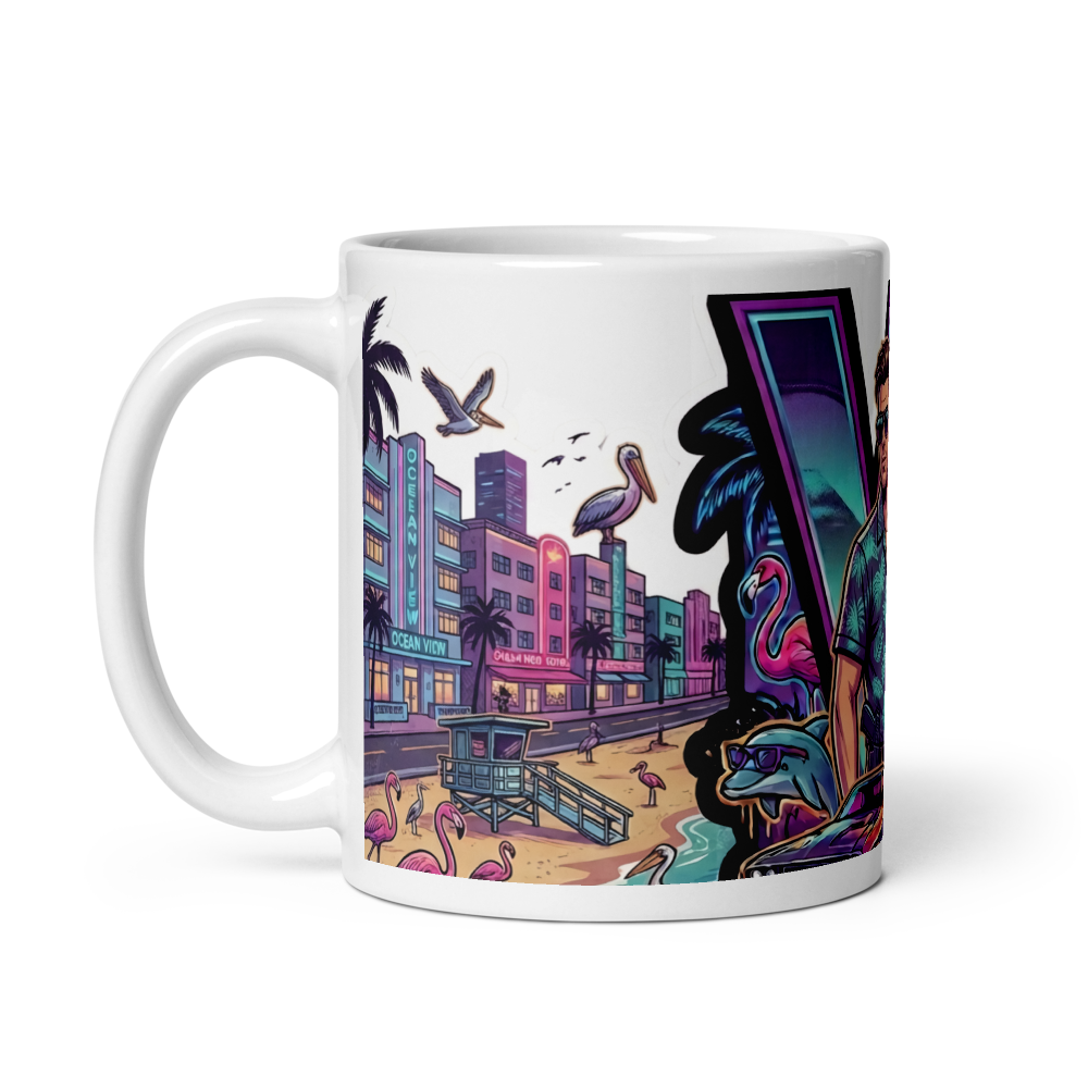 Neon Vice City Streetwear Graphic | Full Tumbler W thumbnail 3