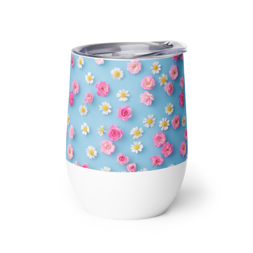 Floral Wine Tumbler thumbnail 3