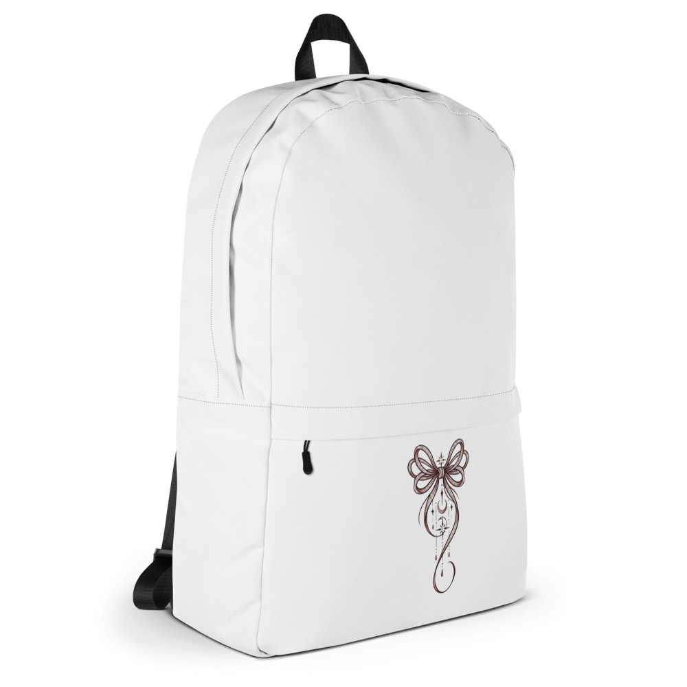 Pink Ribbon - 2 on All-Over Print White Backpack thumbnail 4
