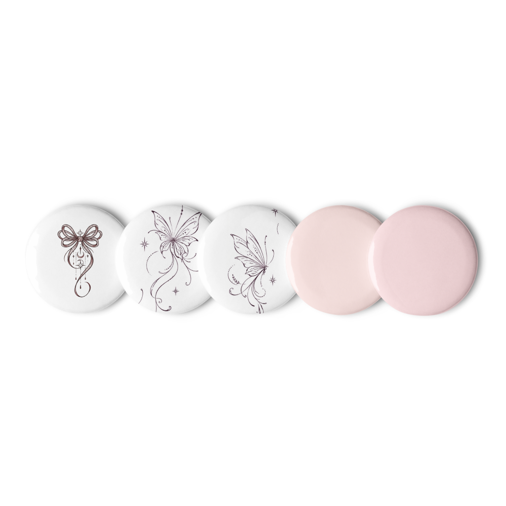 Designs & Pink Colour Set of Pin Buttons thumbnail 3