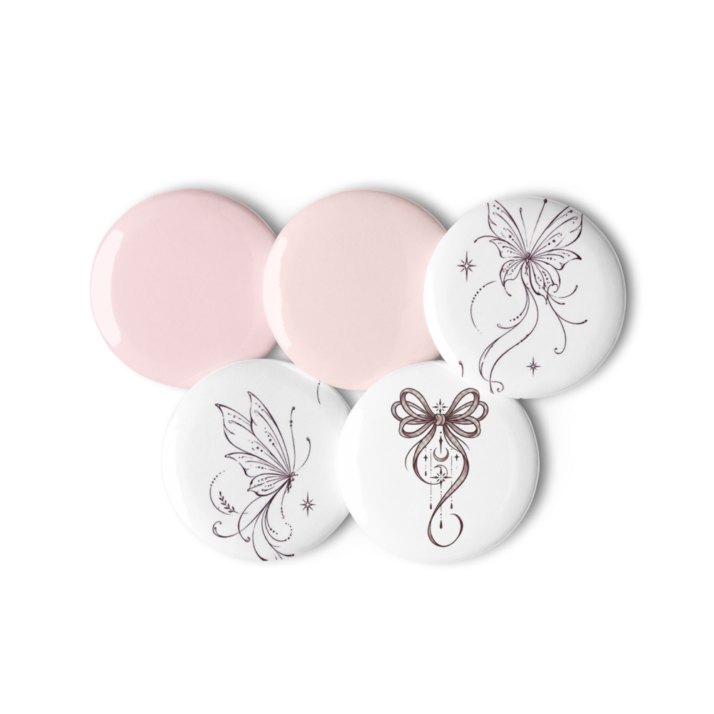 Designs & Pink Colour Set of Pin Buttons thumbnail 2