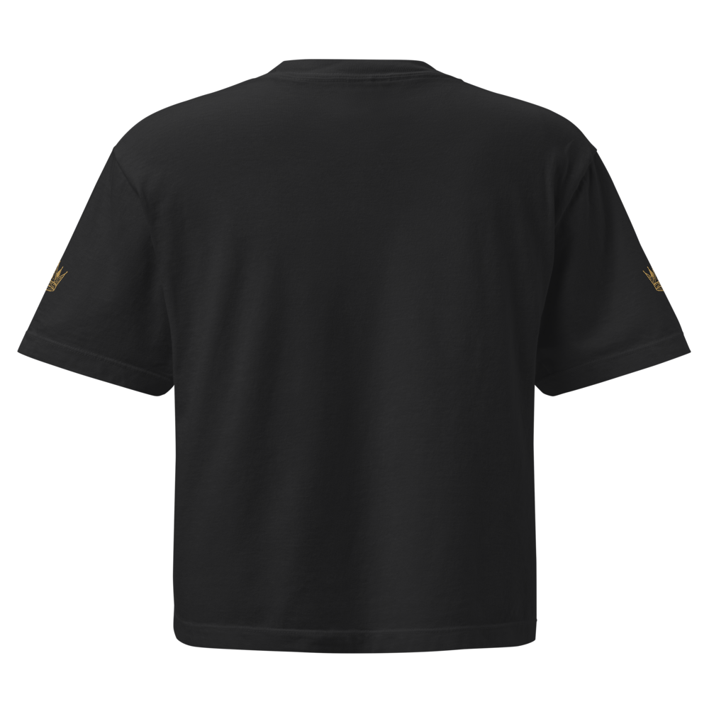 Golden Tech Crown Women’s Heavyweight Boxy T‑Shirt thumbnail 2