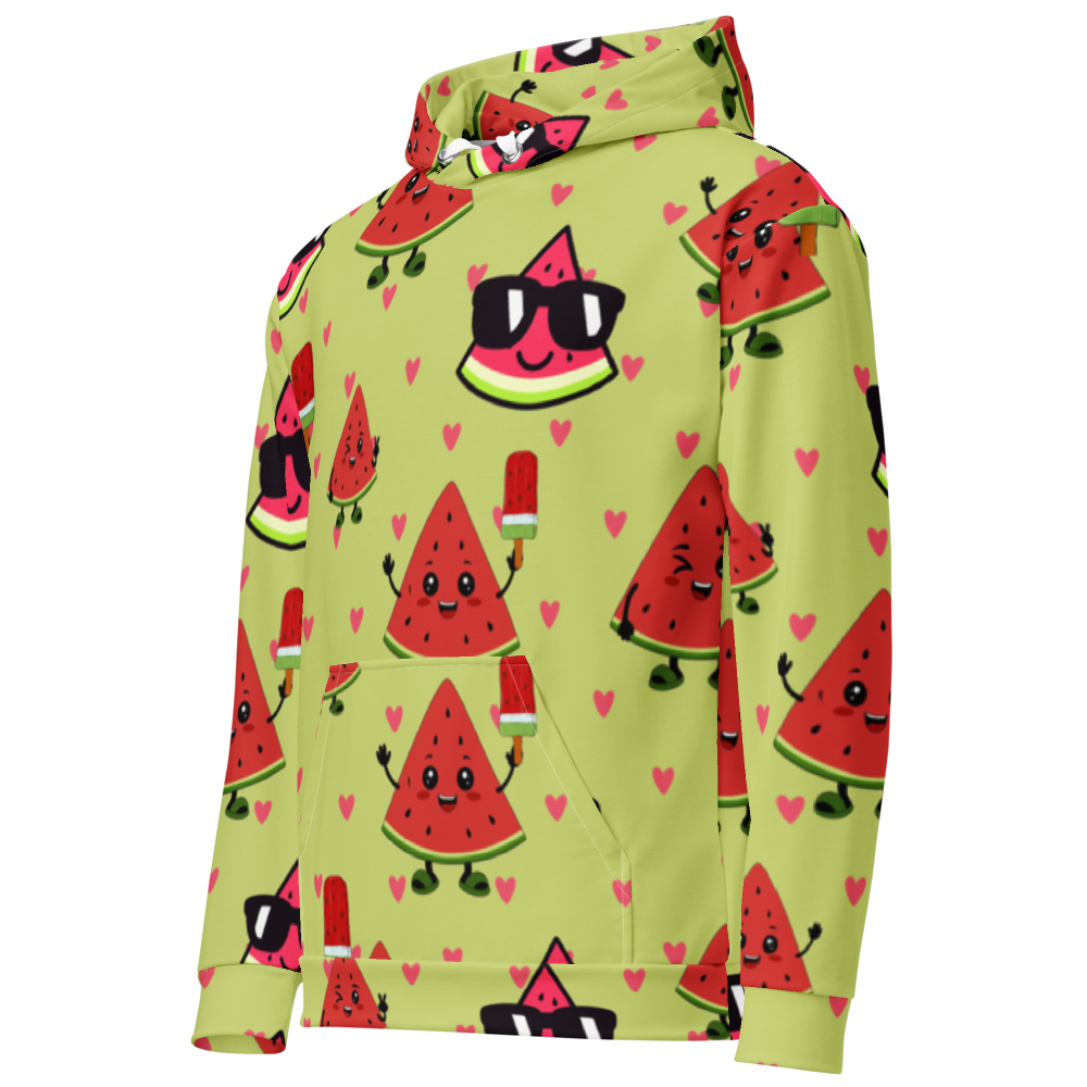 Cute Watermelon Pattern All-Over Print Hoodie thumbnail 2