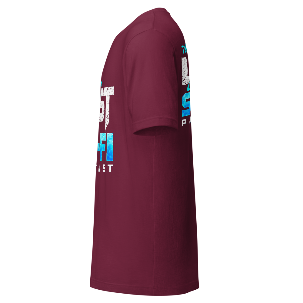 The Lost Sci-Fi Podcast Burgundy Logo T-Shirt thumbnail 3