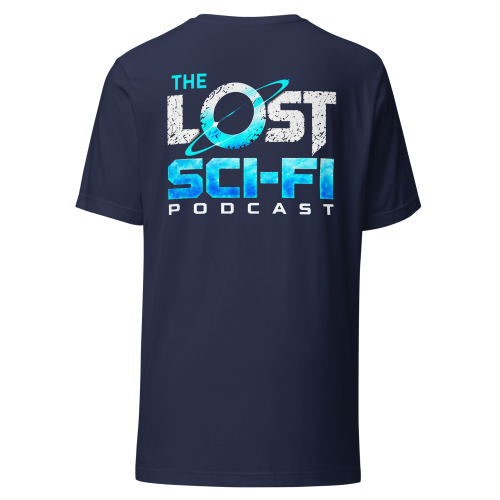 The Lost Sci-Fi Podcast Navy Logo T-Shirt thumbnail 2