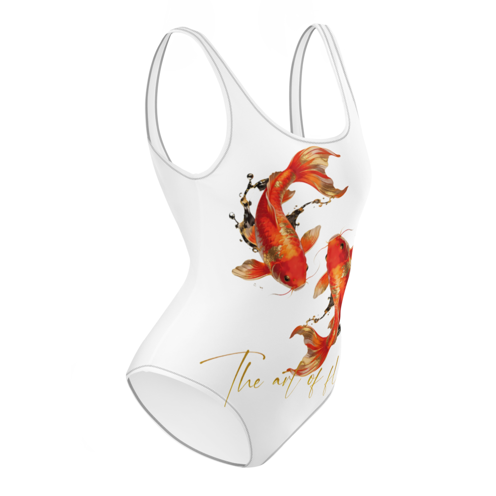 The art of flow with koi fish print swimsuit  thumbnail 2