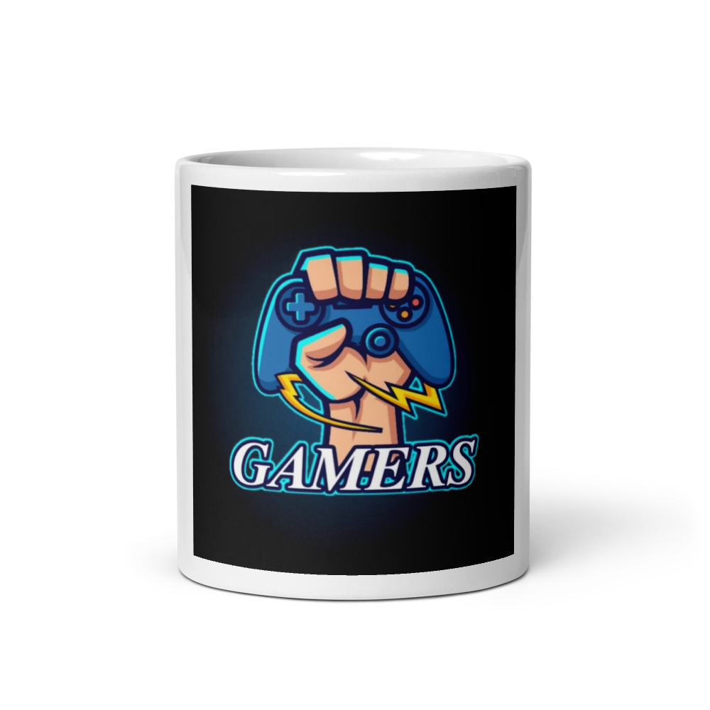 Gamers Gaming Controller Neon Esports Logo Mug thumbnail 3