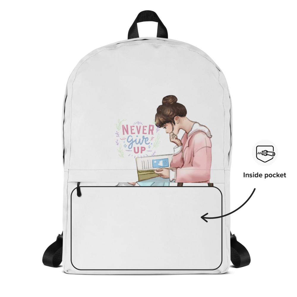 Never Give Up – Motivational Student Backpack | Al thumbnail 2